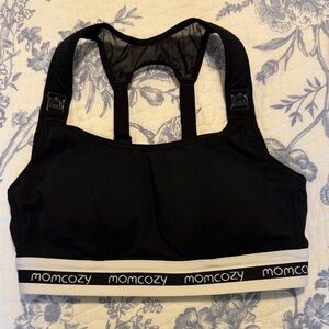 MomCozy Black Nursing Sports Bra